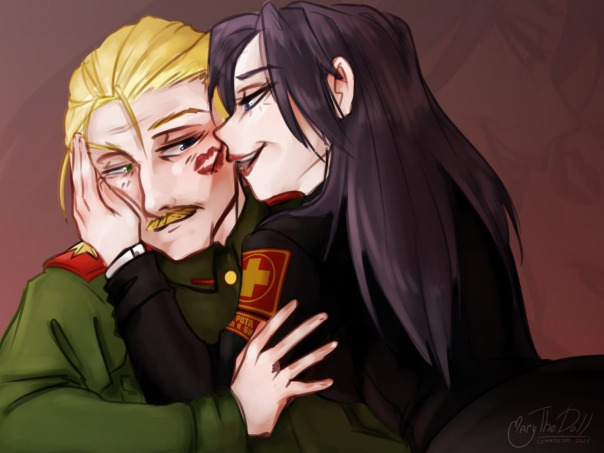 Аой Хиновари и Роман Скрябин в 1968 году. Автор арта https://vk.com/puppet_the_doll