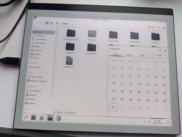 KDE Plasma запущена на PineNote

P...
