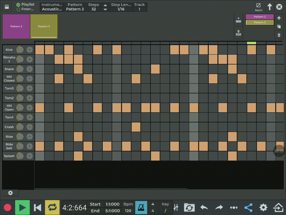 N-Track Drum Sequencer Steps