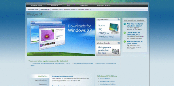 сайт майкрософт за 2008г.
вкладка в...