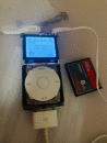 мой ipod mini, cдох microdrive и батарейка. microdrive заменен на CF, батарейку пока жду...
